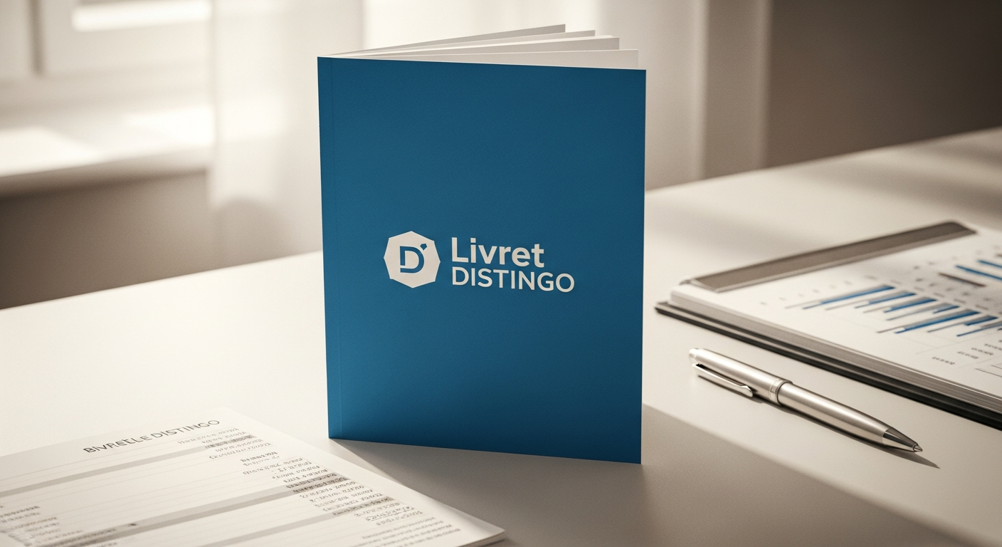 Livret DISTINGO savings account interface showing 4.50% promotional rate and deposit options