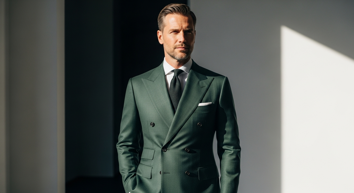 Dark Green Formalwear: The Emensuits Double-Breasted Suit Guide