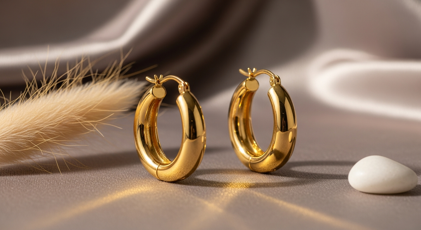 Pompidou Gold-Plated Hoop Earrings: Luxury