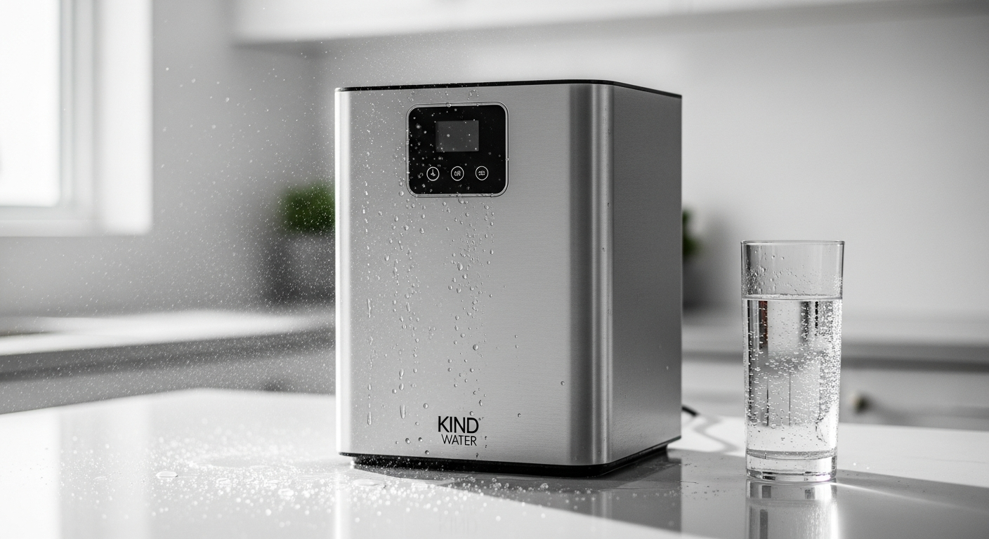 Kind Water E-3000 whole house water filter softener system mounted on wall
