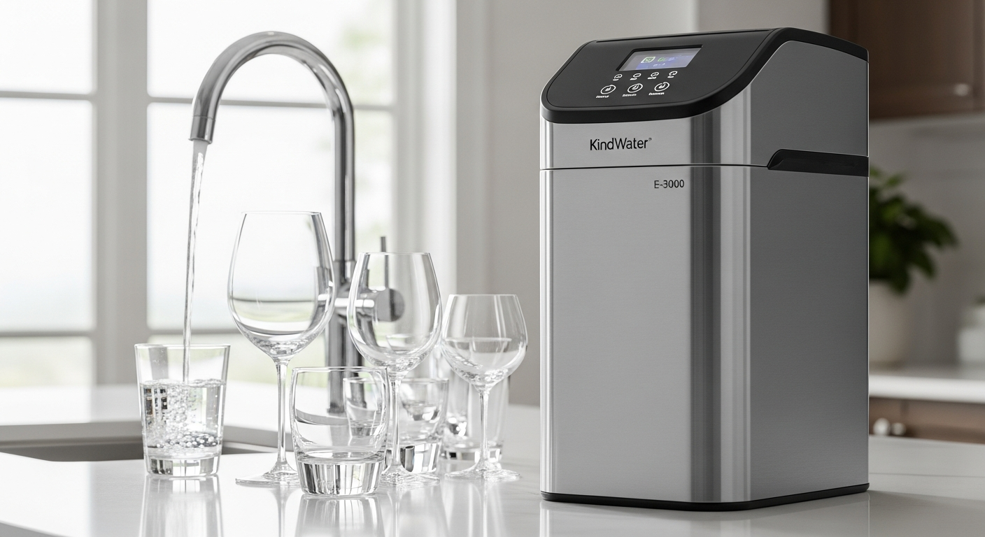 Kind Water E-3000 whole house water filter system protecting home plumbing