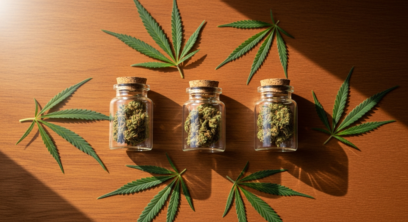 Mama Kana Premium CBD Flowers in glass jar with European hemp buds