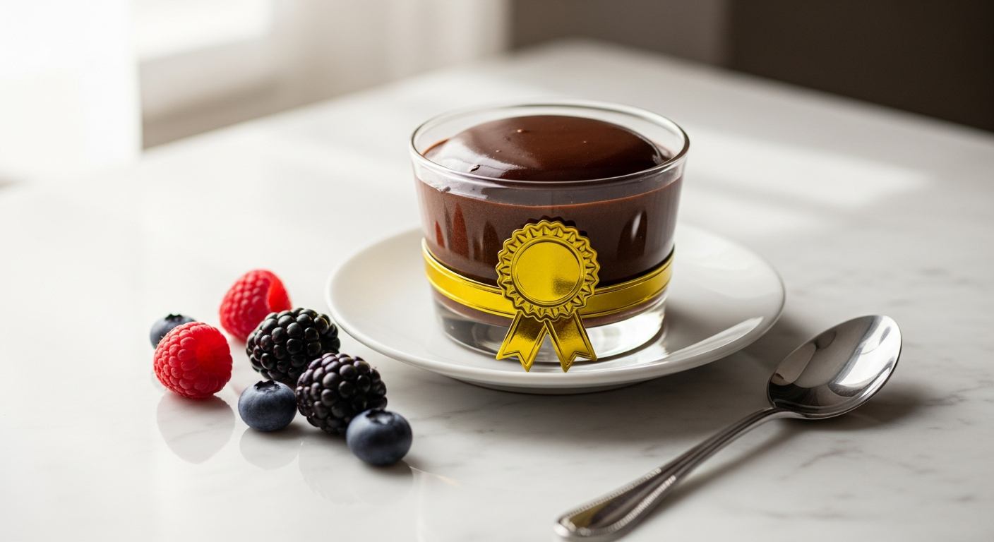 Marie Morin Traditional Chocolate Mousse in glass pot with rich dark chocolate