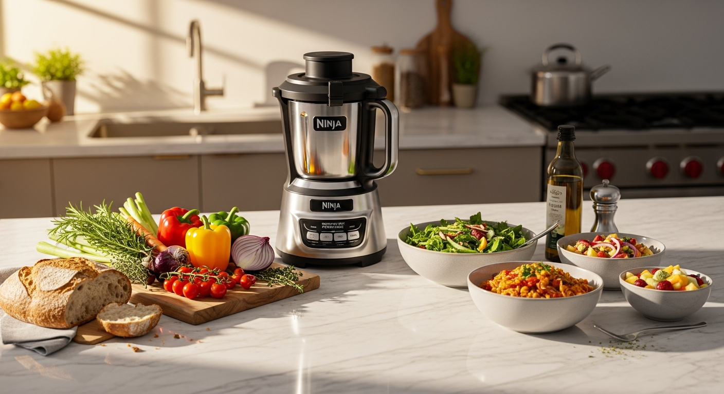 Ninja Foodi Max Dual Zone Air Fryer AF400UK with dual independent cooking chambers and chrome accents
