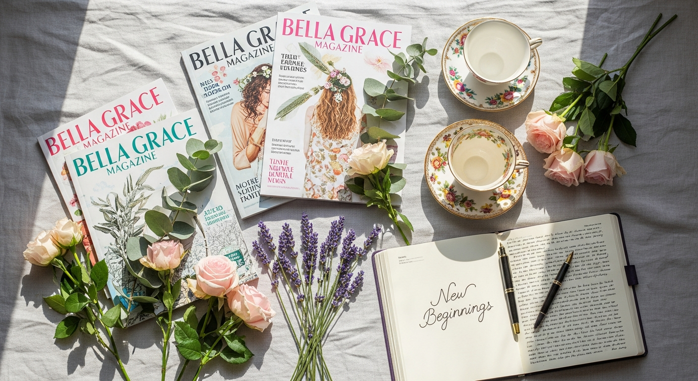 Bella Grace Magazine quarterly issues displayed with creative inspiration and mindful living content