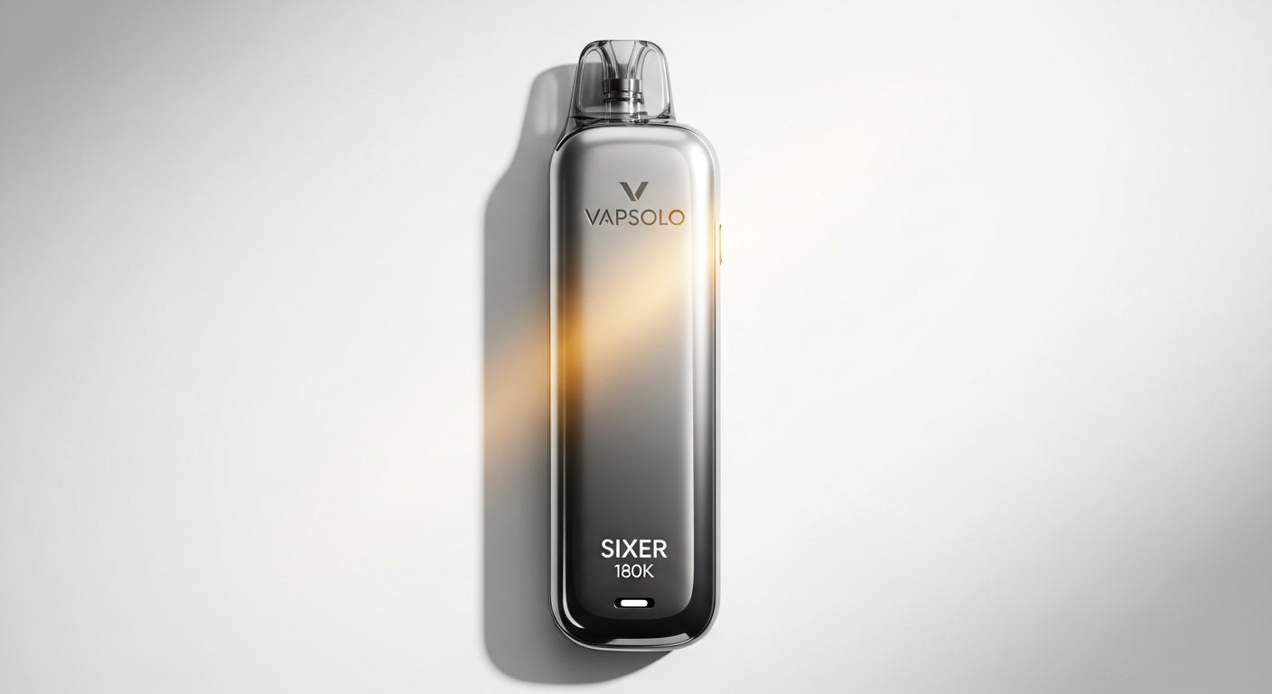 Vapsolo SIXER 180K multi-flavor disposable vape device with six independent flavor tanks and smart LED display