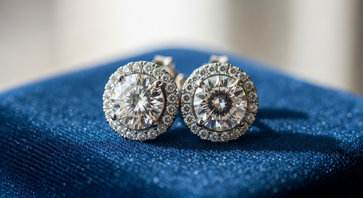 VVS1 Moissanite Halo Earrings: Luxury Without Compromise