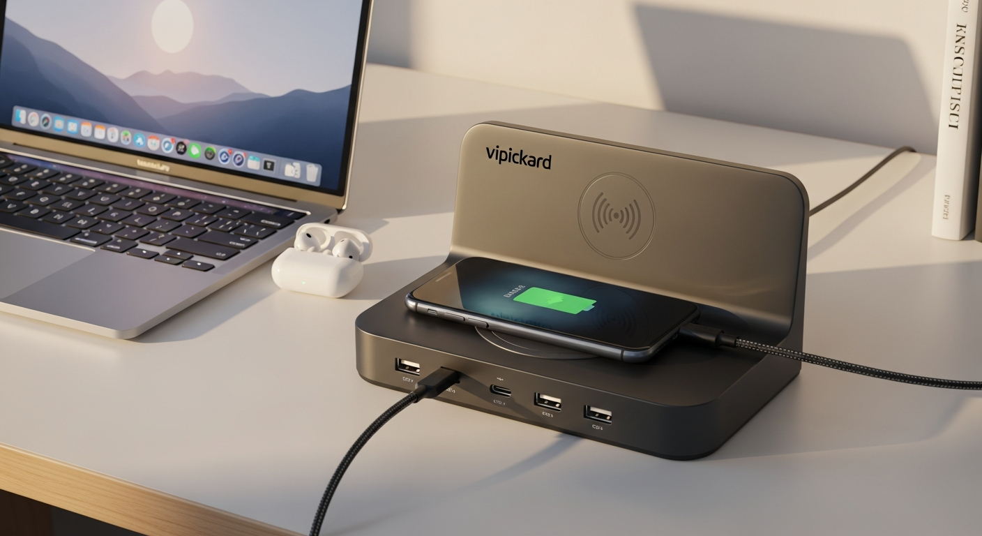 Vinnic Spickard 5-in-1 Charging Station for Dorms