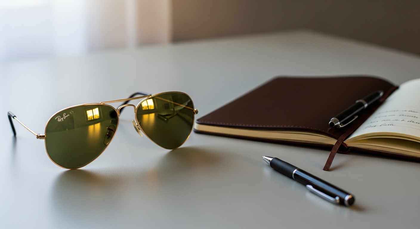 Ray-Ban Aviator Classic sunglasses with metal frame and teardrop lens design