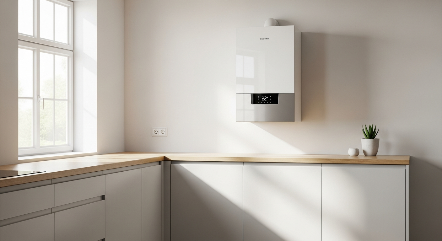 Exclusive X25C wall-mounted condensing boiler installed in modern home heating system