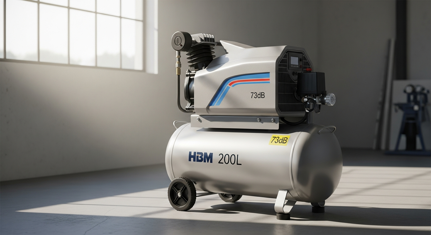 HBM 200L Low Noise Compressor: 73dB Quiet Power