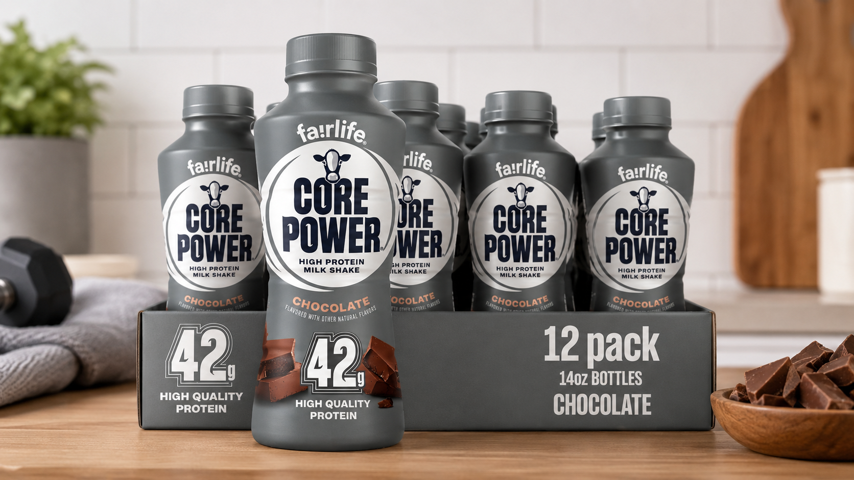 Core Power Elite High Protein Shake bottle with 42g protein for post-workout recovery and muscle support.