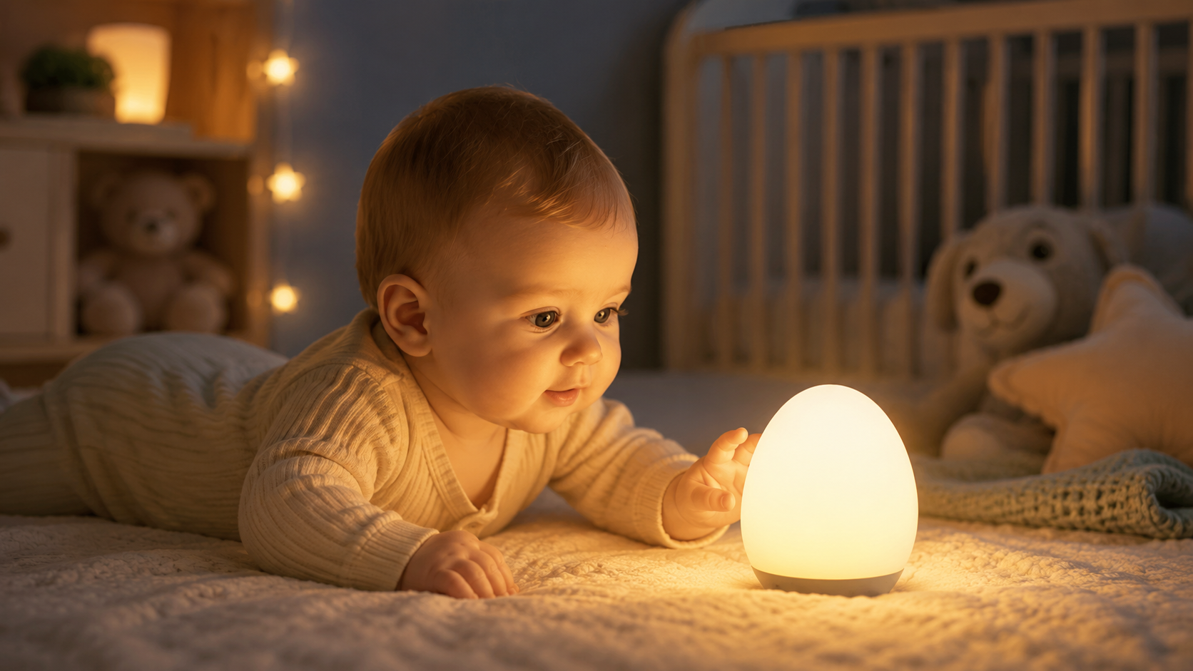 MediAcous Night Light for Kids with soft color-changing glow in bedroom