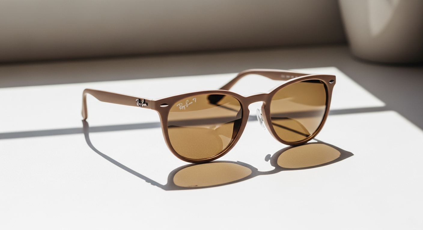 Ray-Ban Zuri RB4455 polarized bio-based sunglasses with pillow-shaped black frames