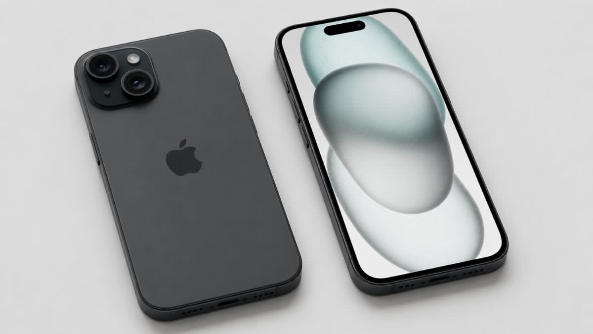 Amazon Renewed Apple iPhone 15 smartphone featuring a 6.1-inch Super Retina XDR display and premium Apple design