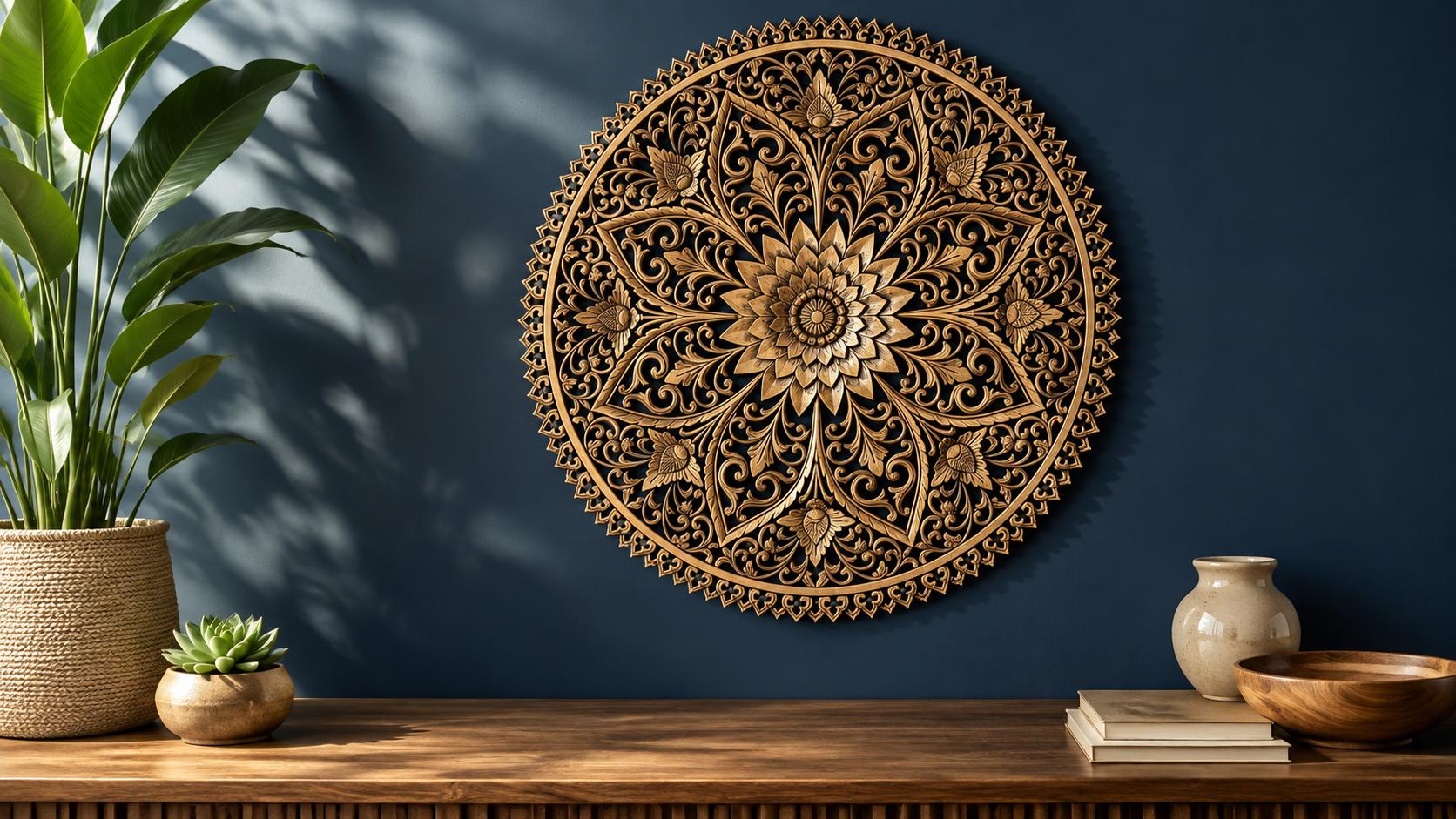 How Carved Decorative Mandala “Kejayaan” Creates an Elegant Decorative Focal Point