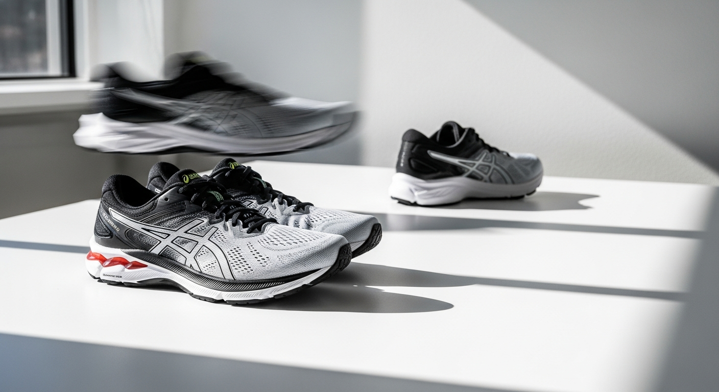ASICS SUPERBLAST 3 running shoes displayed on track surface showcasing speed design