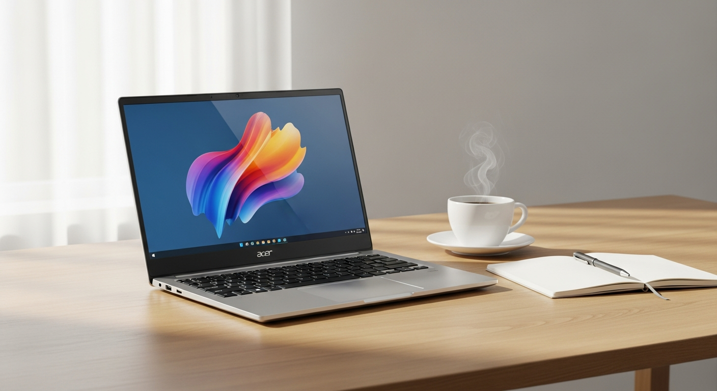 Acer Swift 3 lightweight laptop displayed on a modern desk workspace