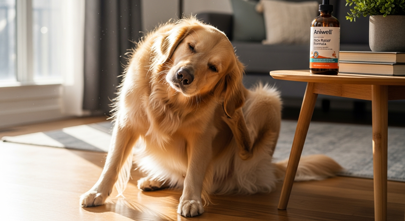 Aniwell Itch Relief Formula dog supplement chews for skin allergies