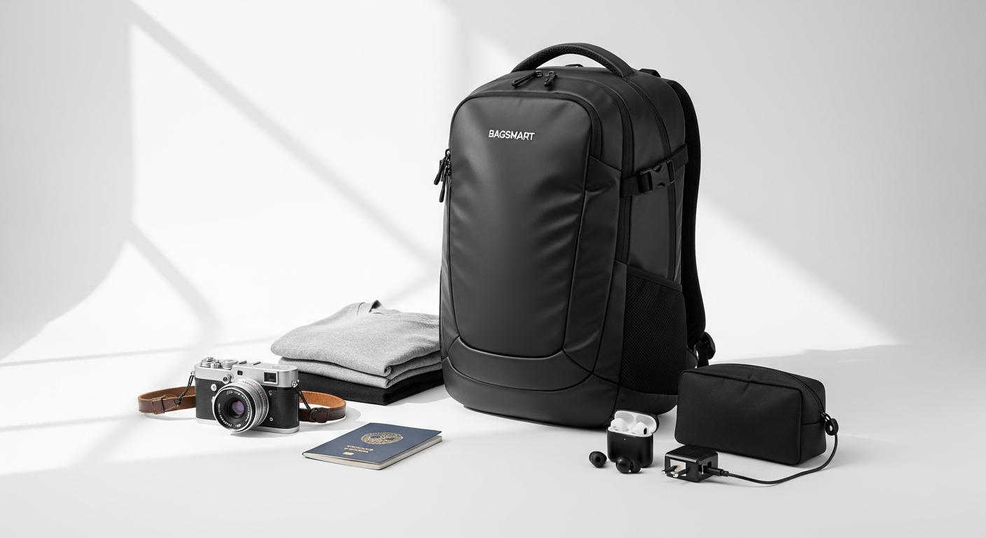 Bagsmart Blast Pro 40L travel backpack with clamshell design open