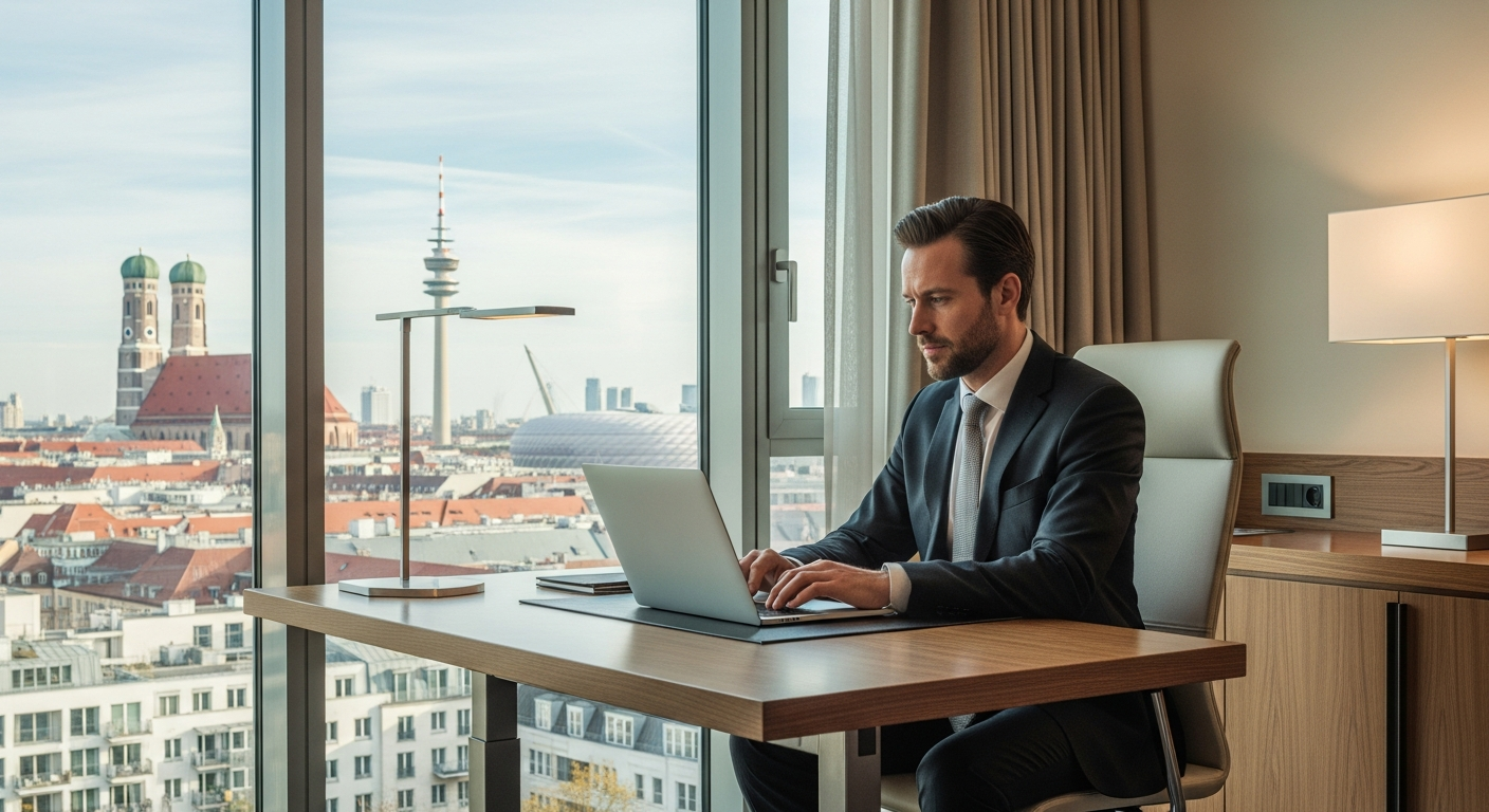 Best Western Hotel Arabellapark Munich exterior with modern architecture and professional entrance