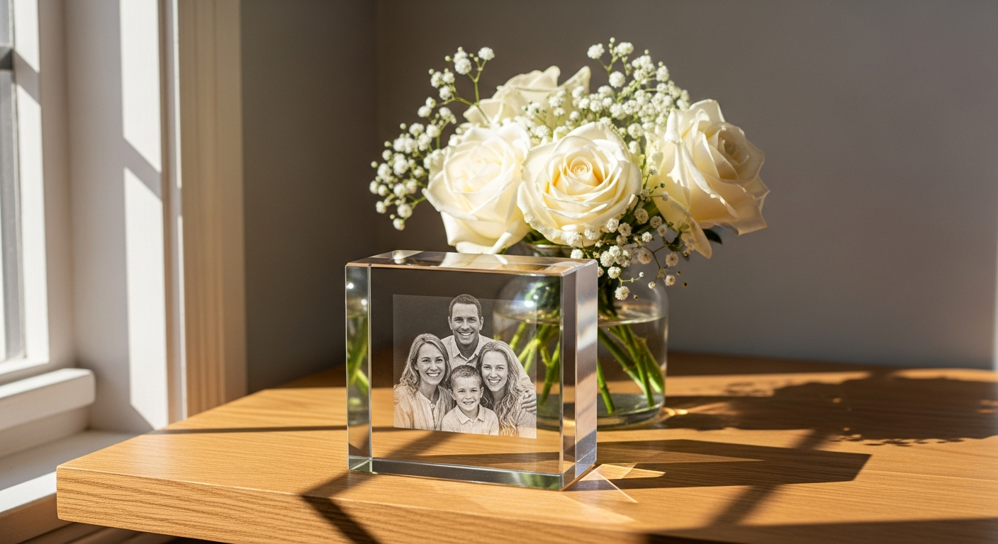 3D Crystal Photo Keepsake: Laser-Engraved