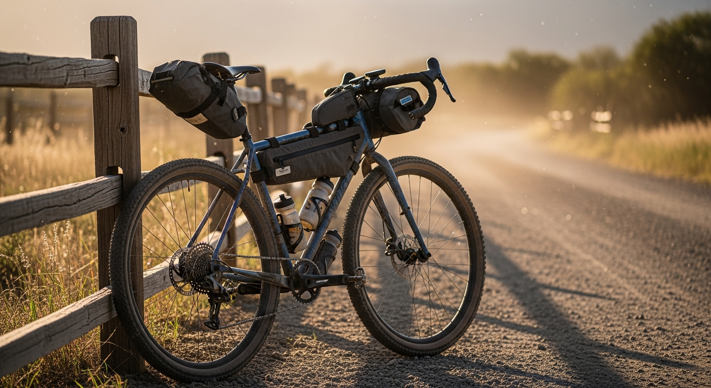 Bicimarket gravel bike on mixed terrain showcasing all-terrain adventure capability