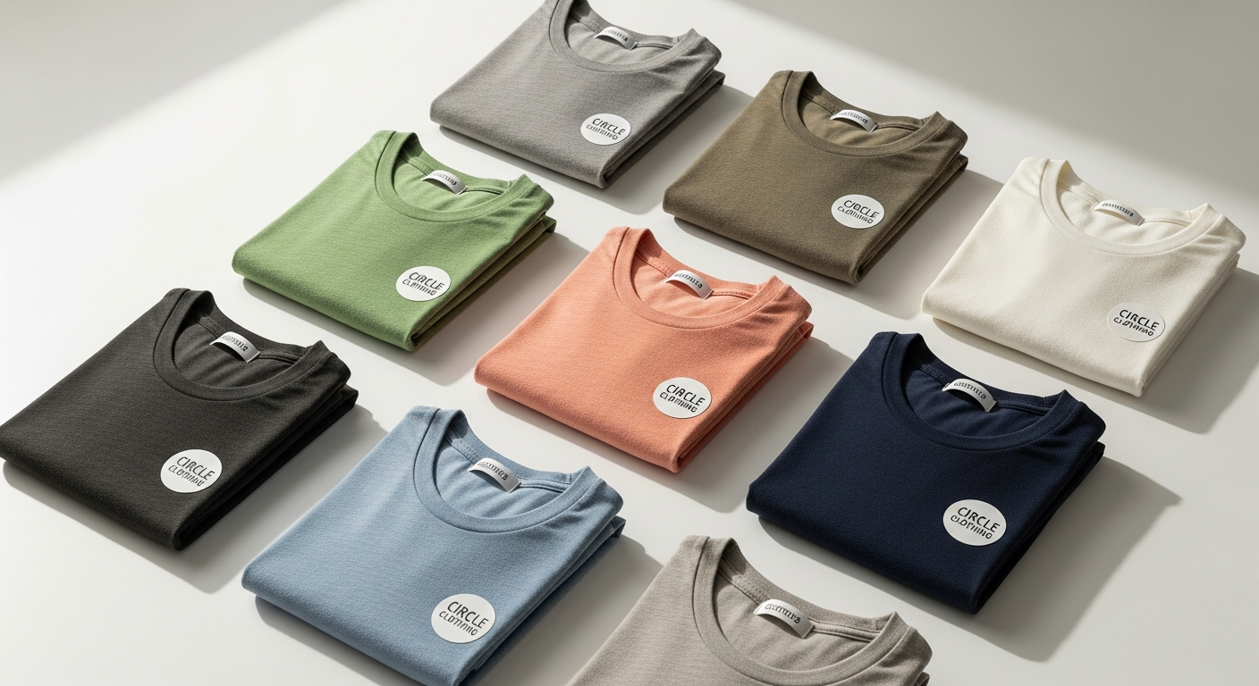 Circle Clothing Unisex Jersey Tee 2582 folded display showing fabric quality