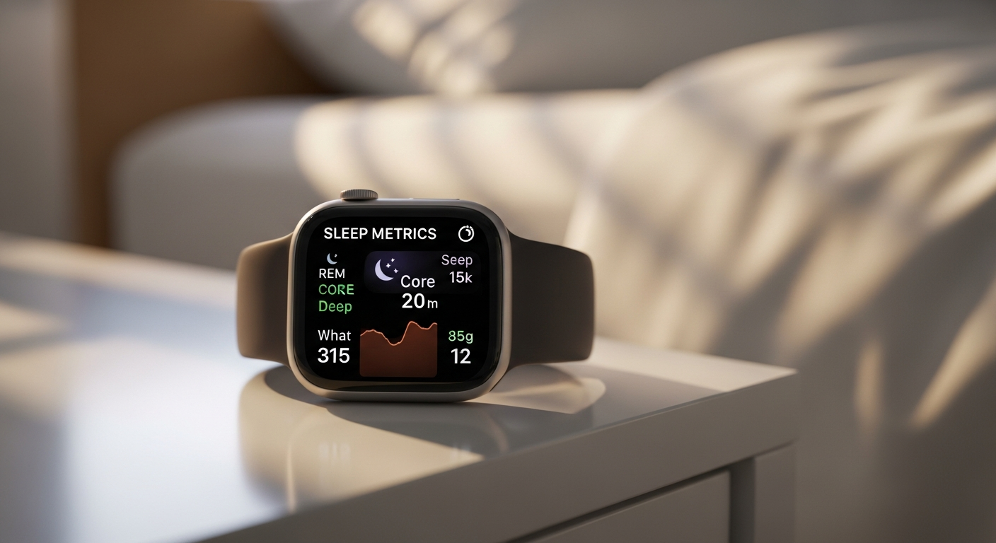 Apple Watch Series 10 smartwatch displaying sleep apnea detection and health monitoring features on wrist