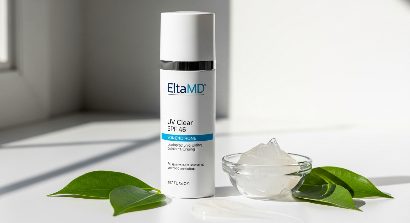 EltaMD UV Clear SPF 46 sunscreen bottle displayed on clean white background with product packaging