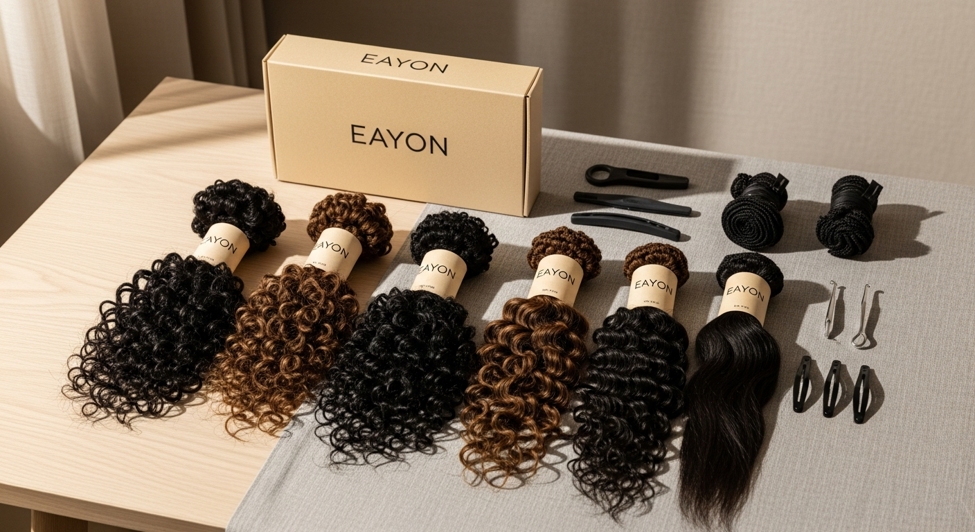 Eayon Wet and Wavy Human Hair Crochet Extensions installation demonstration
