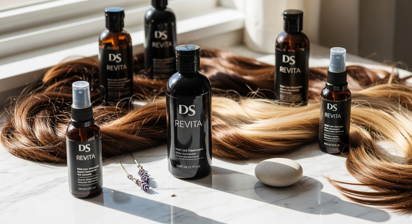 Woman with thick, healthy hair after postpartum recovery using DS Revita supplement