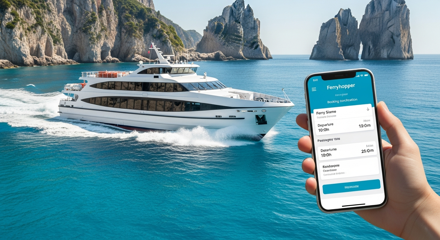 Aerial view of Capri's dramatic limestone cliffs and turquoise Mediterranean waters