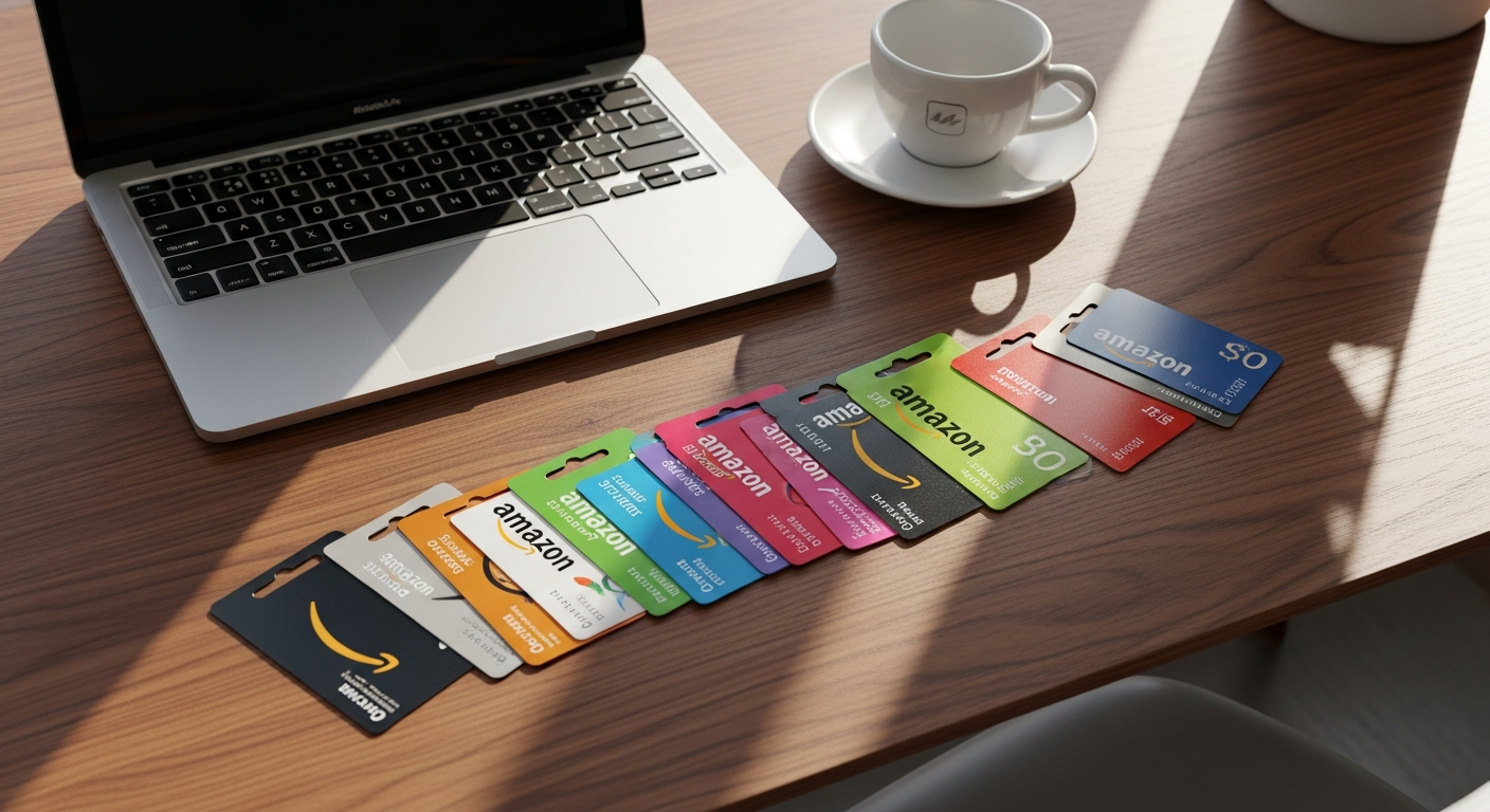 Amazon digital gift card displayed on laptop screen for corporate gifting