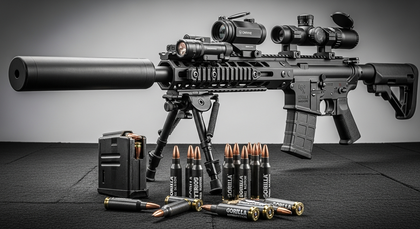 Gorilla Ammunition .300 Blackout Punisher Series ammunition boxes and rounds displayed