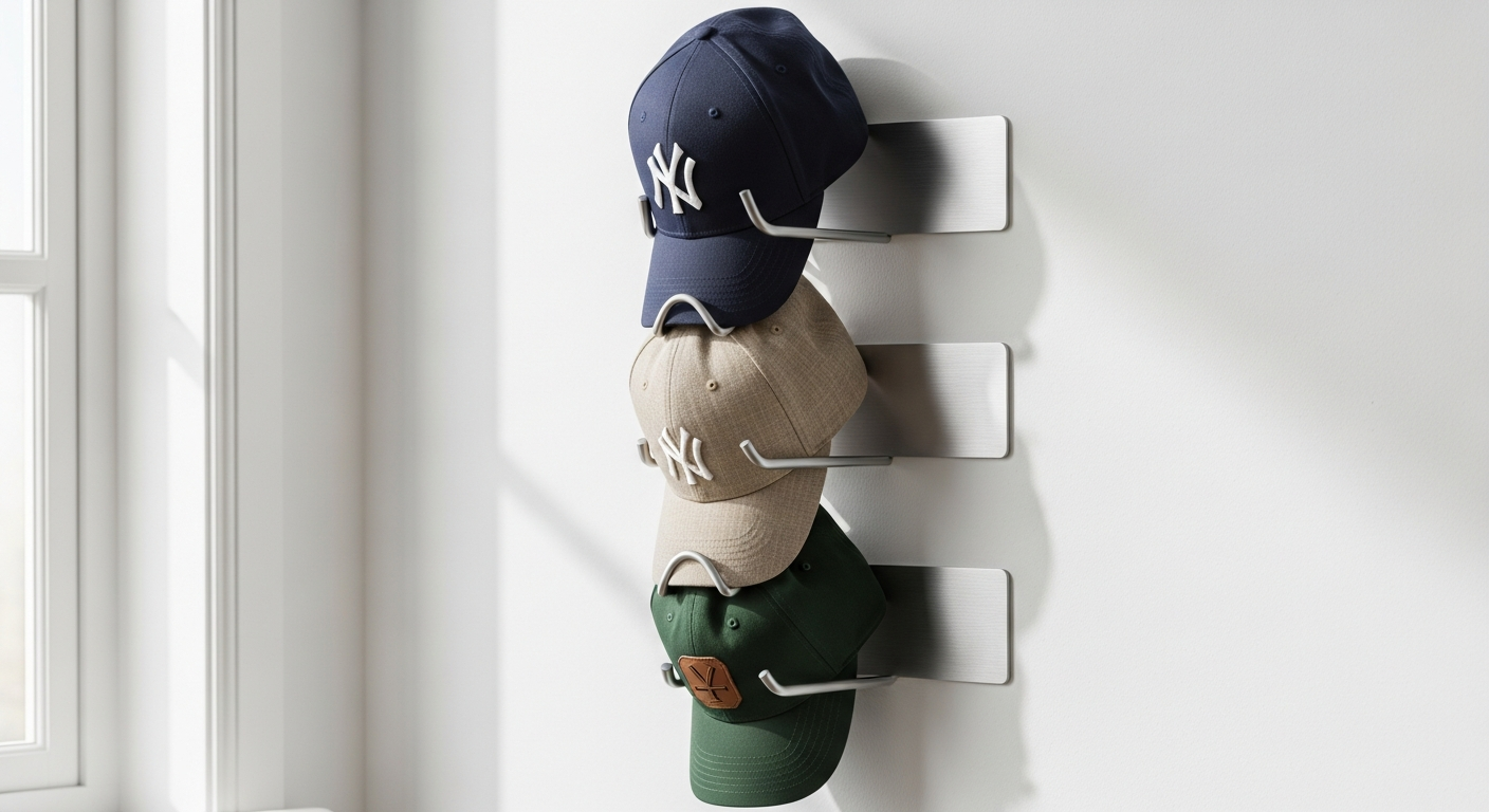 Adhesive Baseball Cap Wall Hanger for Renters