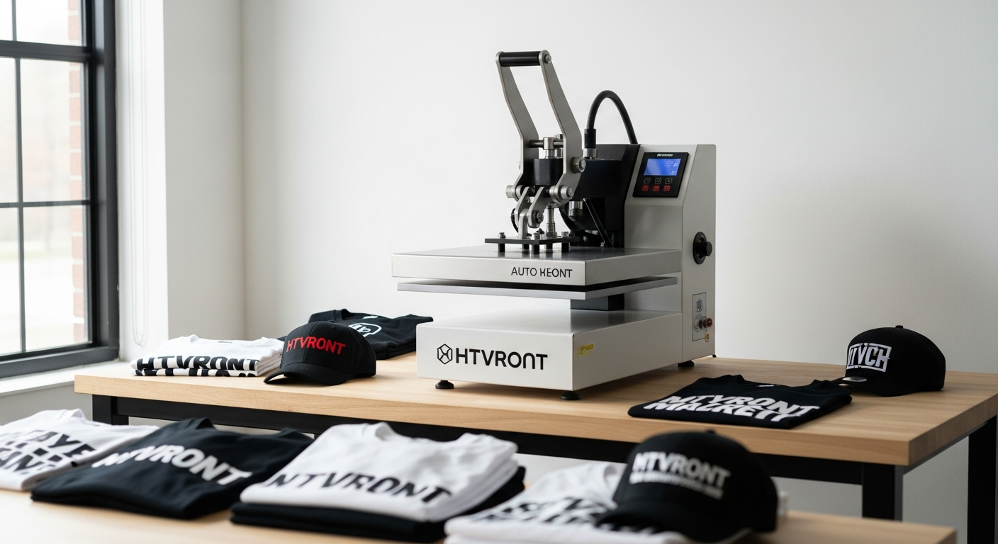 HTVRont Auto Heat Press Machine for custom apparel production and heat transfer applications