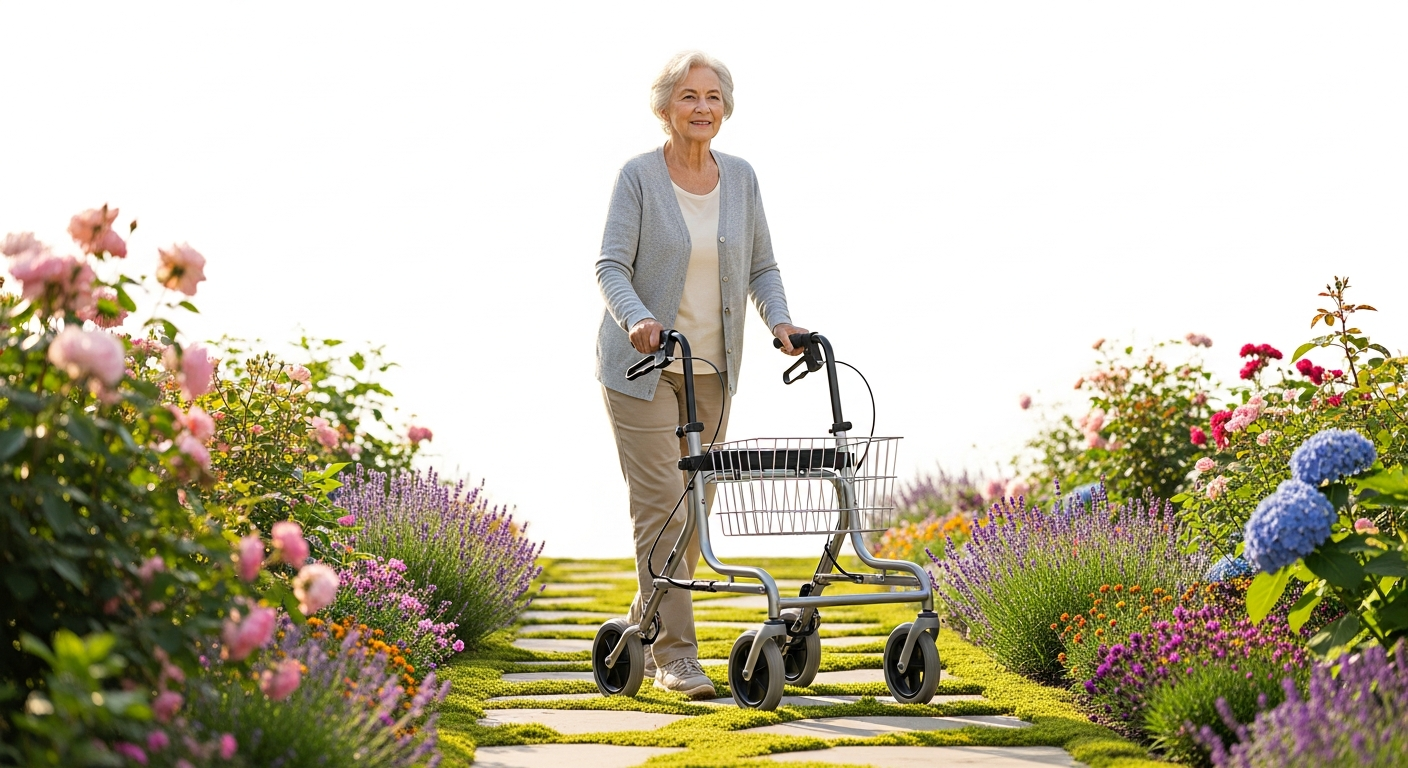 Hoppa 6-wheel folding shopping trolley with ergonomic handle and weather-resistant fabric design