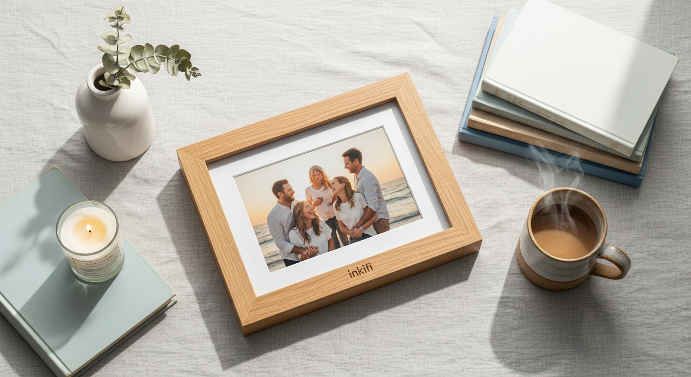 Inkifi Classic Photo Frame displaying personalized multi-photo collage wall art