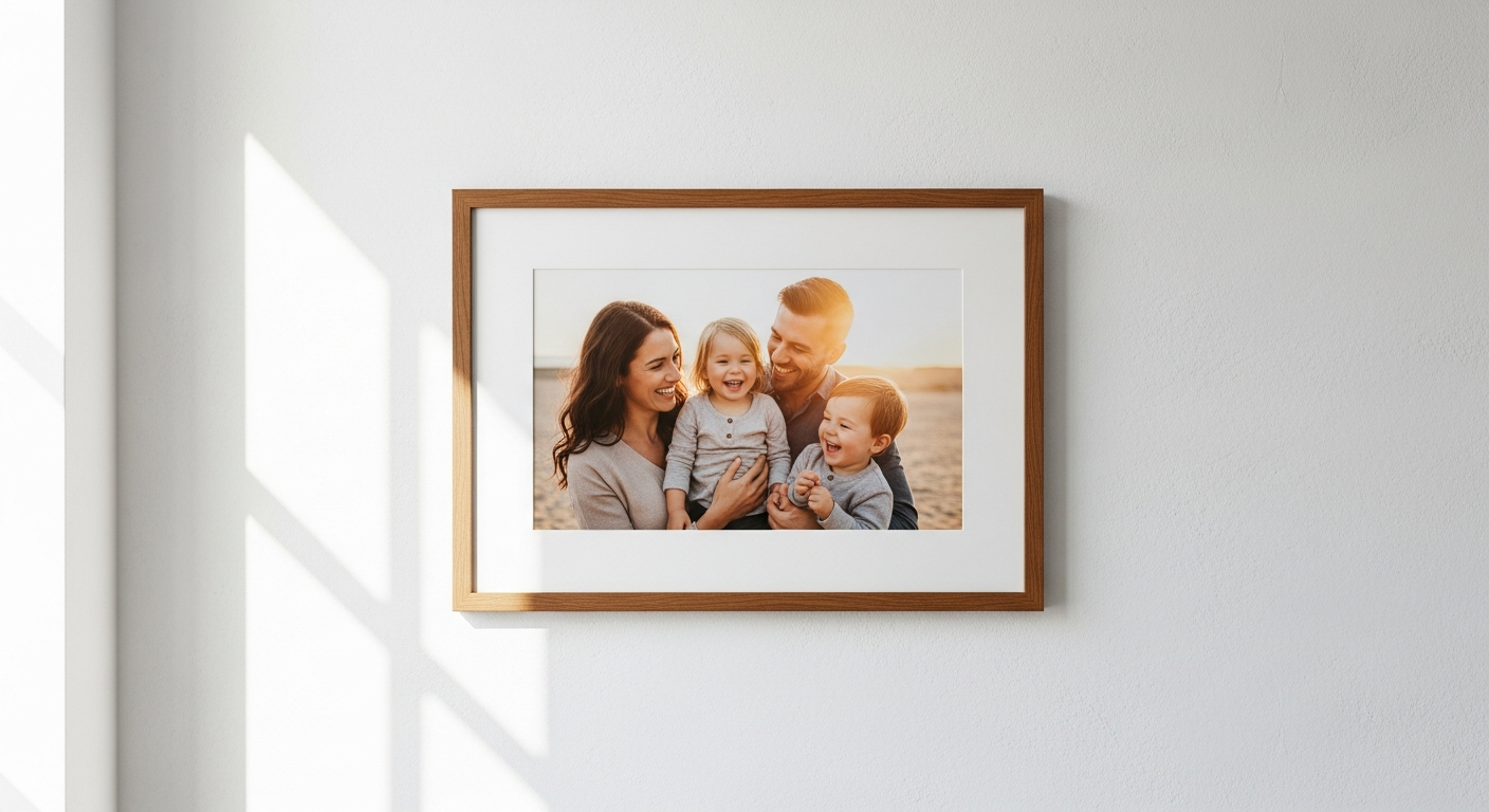 Inkifi Classic Photo Frame displaying personalized multi-photo grid wall art