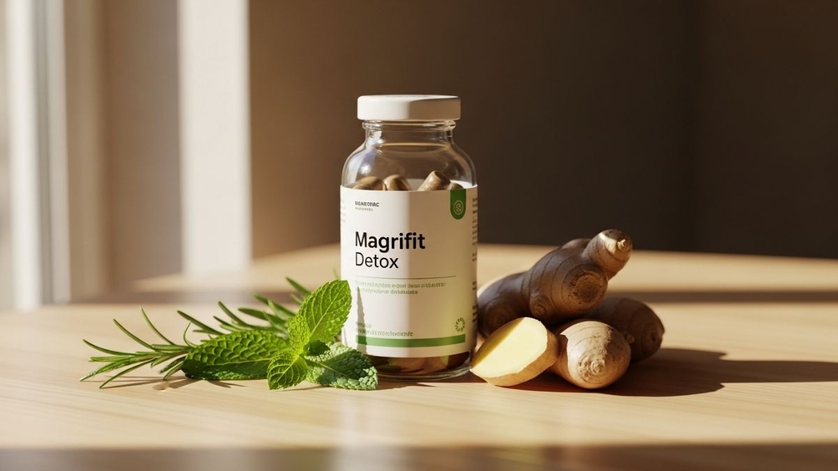 Naturadika Magrifit Detox natural draining supplement sachet with herbal ingredients displayed
