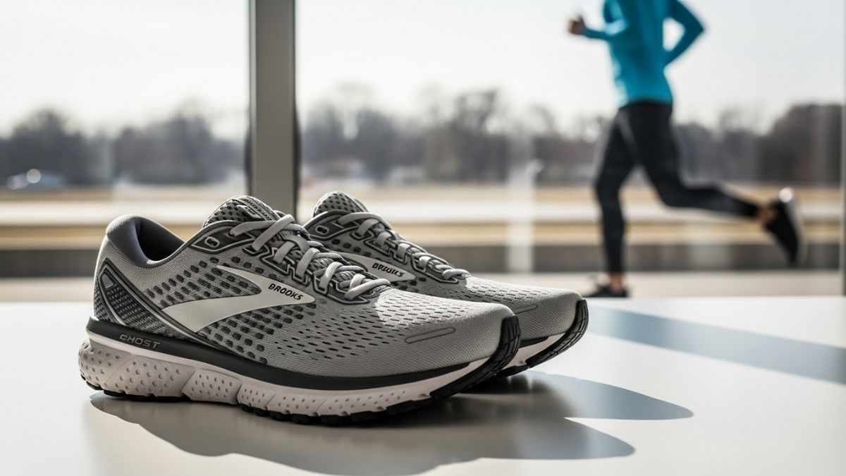Brooks Ghost 18 running shoe displayed on neutral background
