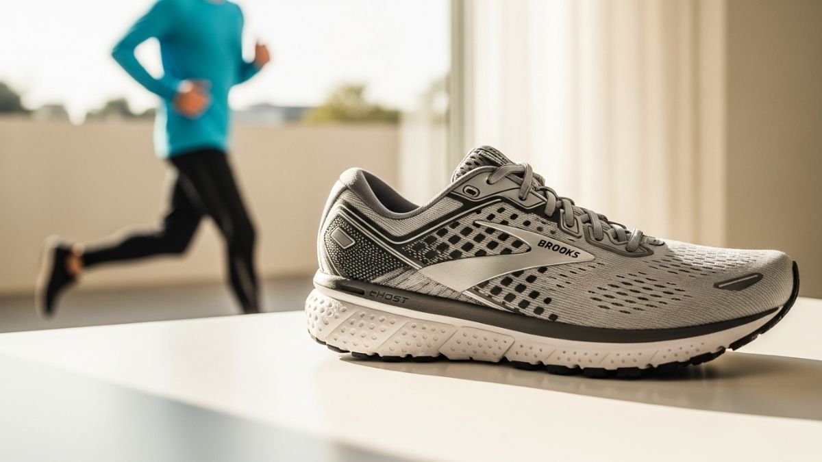 Brooks Ghost 18 running shoe displayed on white background showing side profile