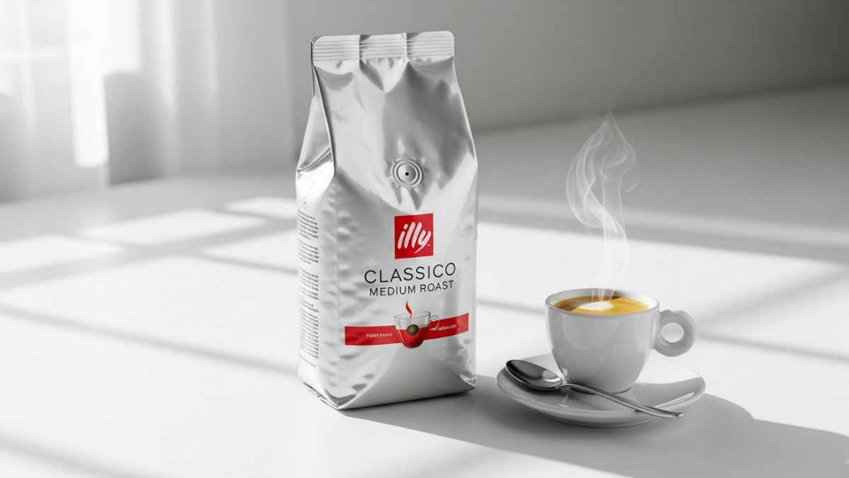 Illy Classico Medium Roast coffee tin with Italian flag and premium packaging design