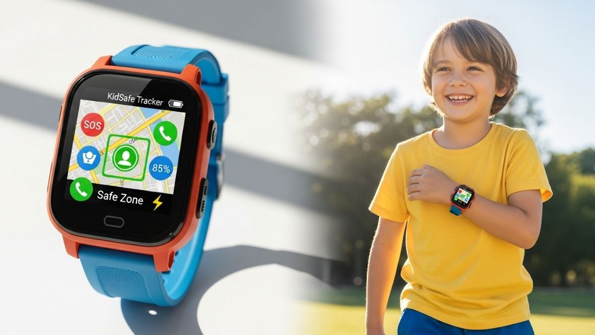One2track Connect NEXT GPS Smartwatch displayed on child's wrist outdoors
