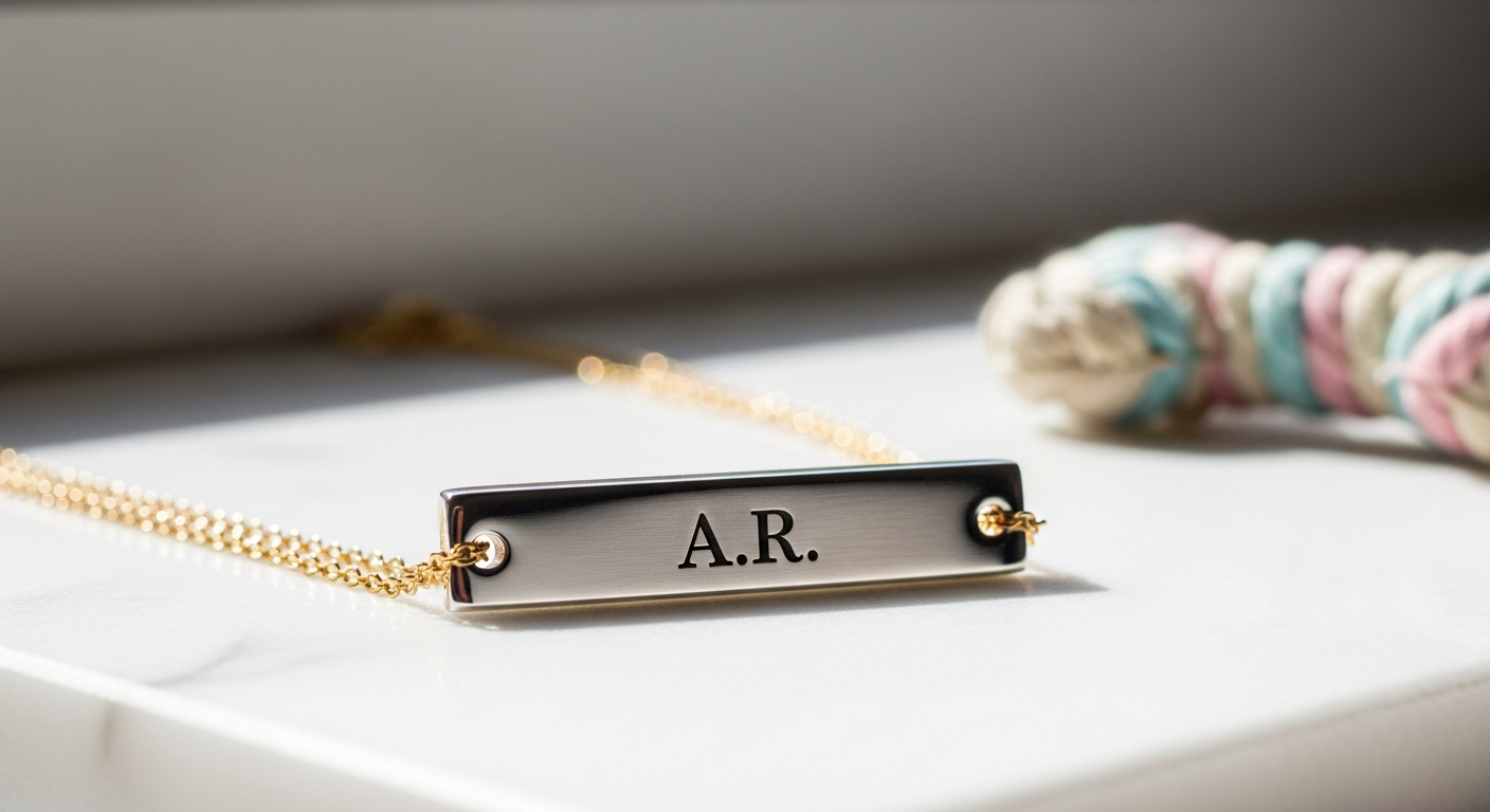 Personalized Pet Charm Necklace Rectangle