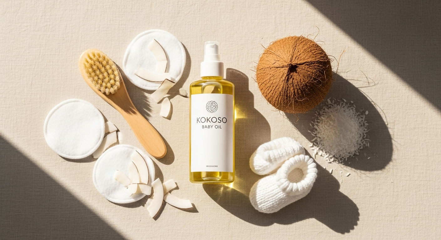 Kokoso Baby Oil for Eczema, Cradle Cap & Nappy Rash