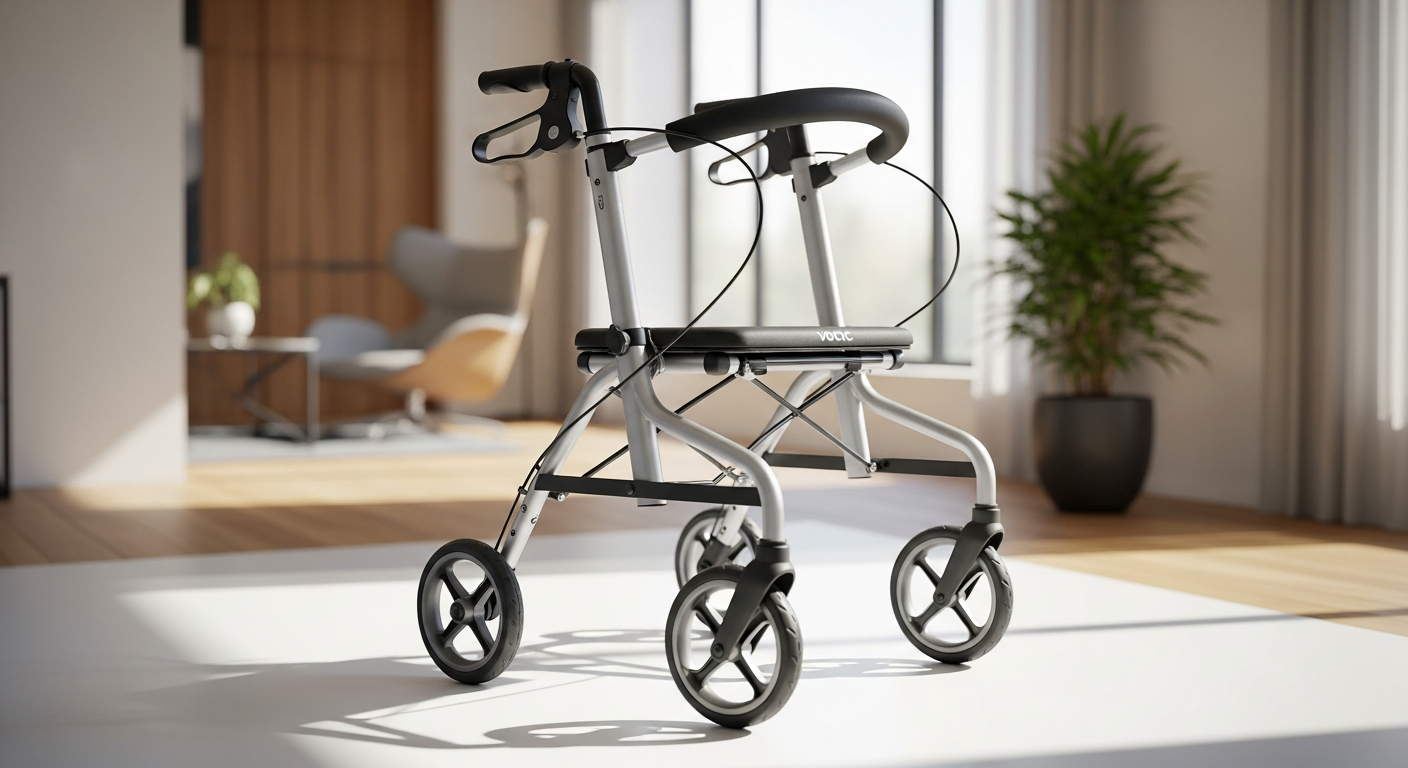 VOCIC Z21 lightweight rollator walker with adjustable seat and foldable frame design
