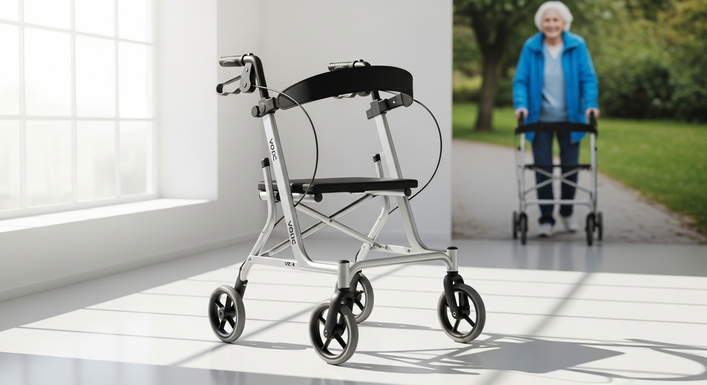VOCIC Z21 lightweight rollator walker in multiple colors displayed with adjustable seat
