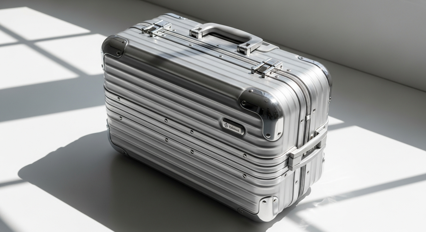 Greenwich Praga 55CM aluminum cabin suitcase with sleek design and polished finish